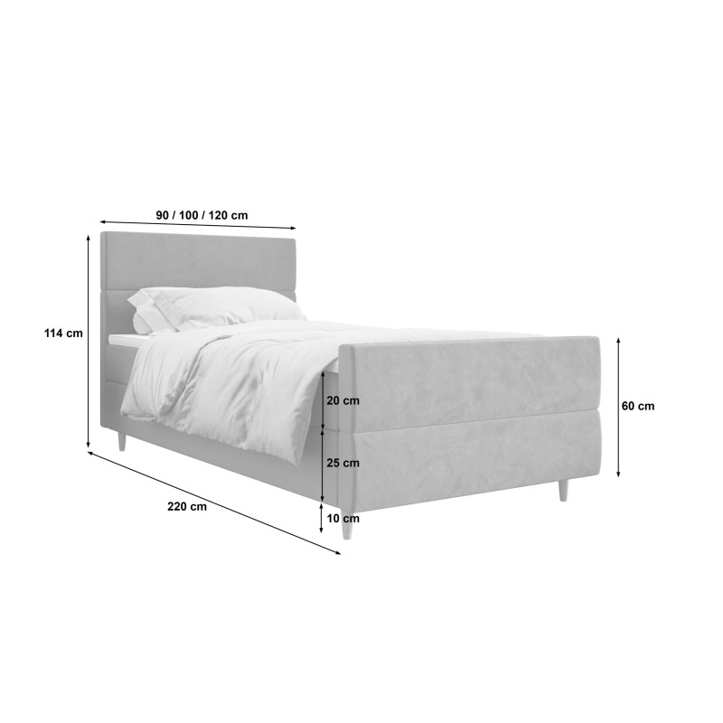 Łóżko kontynentalne FLO PLUS 100x200   | CORNERO