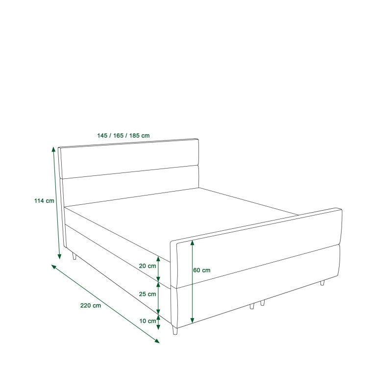 Łóżko kontynentalne FLO PLUS 140x200  | CORNERO